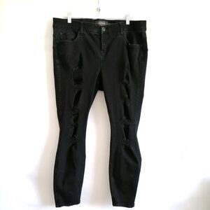 Torrid Womens Black High Rise Five Pocket Design Bombshell Skinny Jeans Size 18S